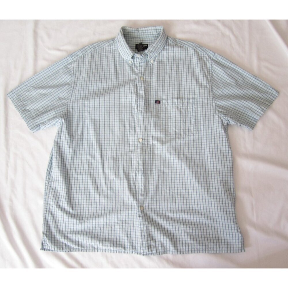 Men Ralph Lauren Jeans Co Gingham Button Short Sleeve Shirt Sz L (MT720)
